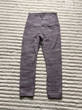 Lululemon Women's Gray Ankle Leggings High Rise Striped Size 4